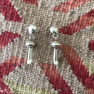 Sterling Silver Navajo Squash Blossom Earrings